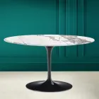 Tulip Saarinen H 41 ovale salontafel met Invisible Select keramiek blad Viadurini