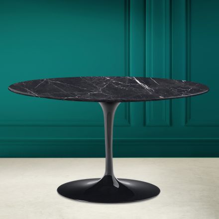 Tulip Saarinen H 41 ovale salontafel met Marquinia keramiek blad Viadurini