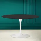 Tulip Saarinen H 41 ovale salontafel met zwart zacht keramisch blad Made in Italy - Scarlet Viadurini