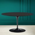 Tulip Saarinen H 41 ovale salontafel met zwart zacht keramisch blad Made in Italy - Scarlet