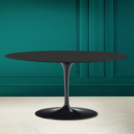 Tulip Saarinen H 41 Ovale salontafel in Noir Soft Ceramic Made in Italy - Scarlet Viadurini