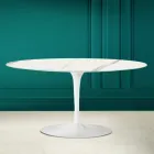 Tulip Saarinen H 41 ovale salontafel in volnerf beeldhouwkeramiek Viadurini