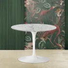 Tulip Saarinen H 41 ronde salontafel met Arabescato marmeren blad Made in Italy - Scarlet Viadurini