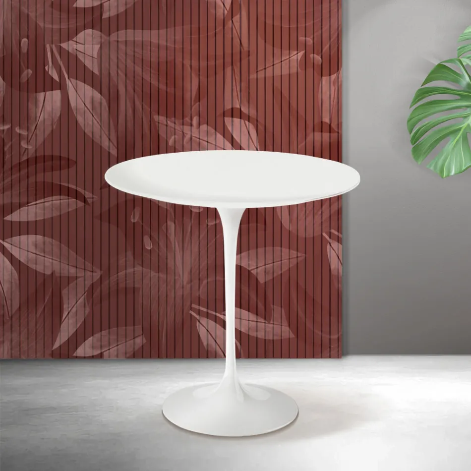 Saarinen Tulip salontafel H 52 cm in mat wit Florim keramiek - Scarlet Viadurini