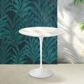 Saarinen Tulip salontafel H 52 cm in Florim Calacatta Gold Gloss keramiek - Scharlakenrood