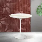 Saarinen Tulip salontafel H 52 cm in Florim Calacatta Gold mat keramiek - Scharlakenrood Viadurini