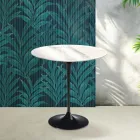 Saarinen Tulip salontafel H 52 cm in glanzend Statuario Florim keramiek - Scharlakenrood Viadurini
