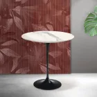 Saarinen Tulip salontafel H 52 cm in Florim Statuario mat keramiek - Scharlakenrood Viadurini