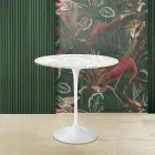 Tulip Saarinen Salontafel H 52 met ovaal Carrara-marmeren blad Made in Italy - Scarlet Viadurini