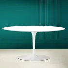 Tulip Saarinen ovale salontafel H 41 in absoluut wit Made in Italy - Scarlet Viadurini