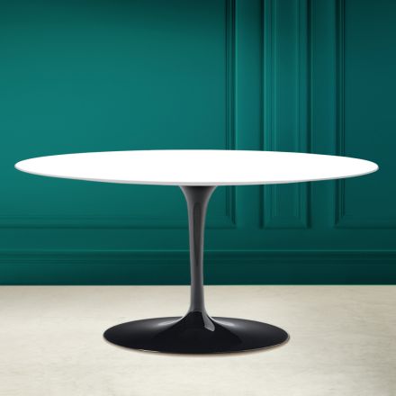 Tulip Saarinen ovale salontafel H 41 in absoluut wit Made in Italy - Scarlet Viadurini