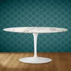 Saarinen Tulip salontafel ovaal H 41 inch keramiek Aura 22 Gemaakt in Italië - Scharlakenrood Viadurini