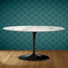 Saarinen Tulip salontafel, ovaal, H 41 cm, Aura 22 keramiek, gemaakt in Italië - Scarlet Viadurini