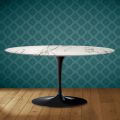 Saarinen Tulip salontafel ovaal H 41 inch keramiek Aura 22 Gemaakt in Italië - Scharlakenrood