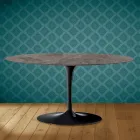 Tulip Saarinen Ovale Salontafel H 41 in Kira Keramiek Made in Italy - Scarlet Viadurini