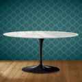 Saarinen Tulip salontafel, ovaal, H 41 cm, glanzend keramiek, gemaakt in Italië - Scarlet