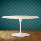Saarinen Tulip salontafel, ovaal, H 41 cm, Marmorio keramiek, gemaakt in Italië - Scharlakenrood Viadurini