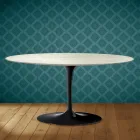 Saarinen Tulip salontafel, ovaal, H 41 cm, Marmorio keramiek, gemaakt in Italië - Scharlakenrood Viadurini