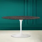 Tulip Saarinen Ovale Salontafel H 41 in Noir Desire Keramiek Made in Italy - Scarlet Viadurini