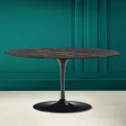 Tulip Saarinen Ovale Salontafel H 41 in Noir Desire Keramiek Made in Italy - Scarlet Viadurini