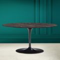 Tulip Saarinen Ovale Salontafel H 41 in Noir Desire Keramiek Made in Italy - Scarlet