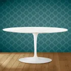 Tulip Saarinen Ovale Salontafel H 41 in Rem Keramiek Made in Italy - Scarlet Viadurini