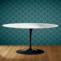 Saarinen ovale tulp salontafel H 41 in Salina keramiek, gemaakt in Italië - Scharlakenrood
