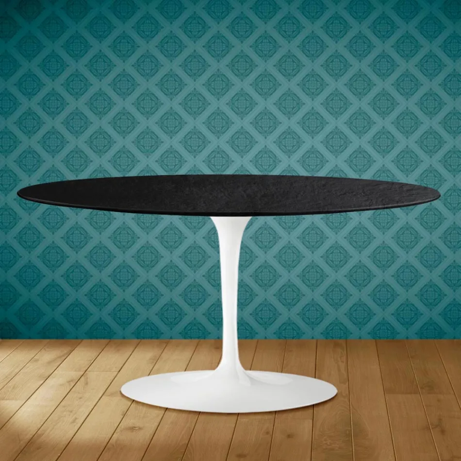 Tulip Saarinen Ovale Salontafel H 41 in Sirius Keramiek Made in Italy - Scarlet Viadurini