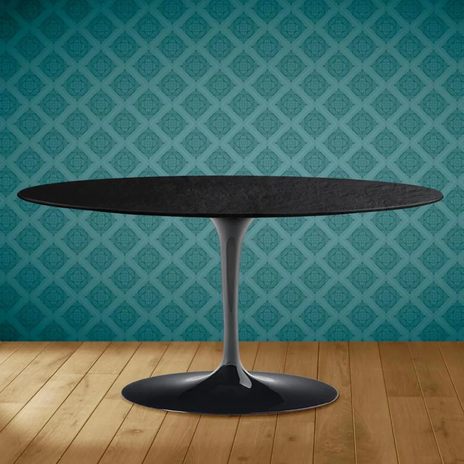 Tulip Saarinen Ovale Salontafel H 41 in Sirius Keramiek Made in Italy - Scarlet Viadurini
