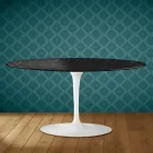 Saarinen ovale tulp salontafel H 41 in Somnia keramiek, gemaakt in Italië - Scharlakenrood Viadurini