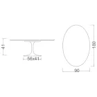 Saarinen ovale tulp salontafel H 41 in Somnia keramiek, gemaakt in Italië - Scharlakenrood Viadurini