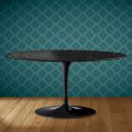 Saarinen ovale tulp salontafel H 41 in Somnia keramiek, gemaakt in Italië - Scharlakenrood
