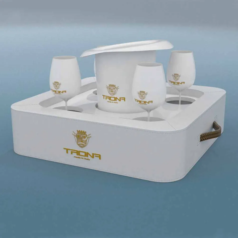 Salontafel - Zwevende schoteluitvoering kunstleer nautische Trona Viadurini