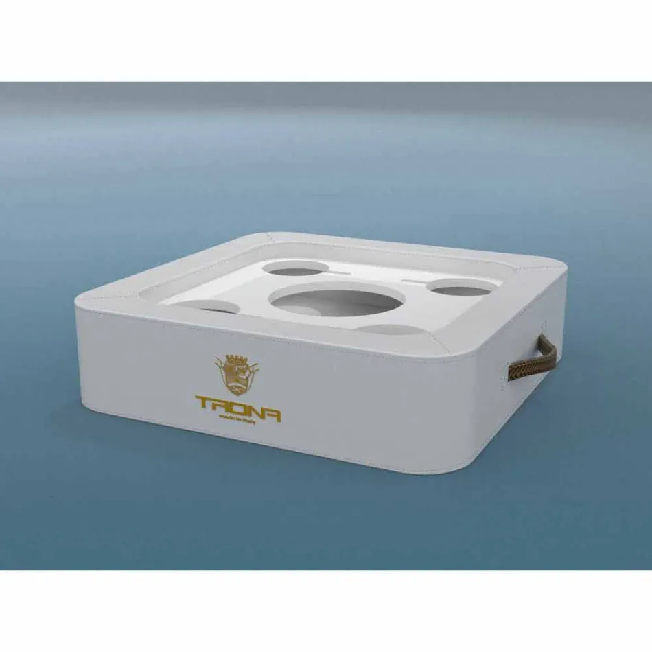 Salontafel - Zwevende schoteluitvoering kunstleer nautische Trona Viadurini