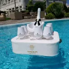 Salontafel - zwevend blad van nautisch ecoleer en Trona-plexiglas Viadurini