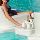 Salontafel - drijvende bak van kunstleer en plexiglas nautische Trona Viadurini