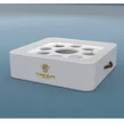 Salontafel - drijvende bak van kunstleer en plexiglas nautische Trona Viadurini