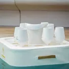 Salontafel - zwevend blad van nautisch ecoleer en Trona-plexiglas Viadurini