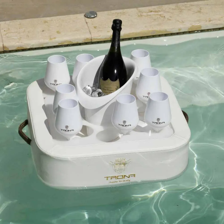 Salontafel - zwevend blad van nautisch ecoleer en Trona-plexiglas Viadurini