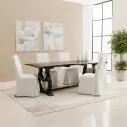 Grenenhouten tafel van 200x100 cm met antiek afgewerkte voet - Aieta Viadurini