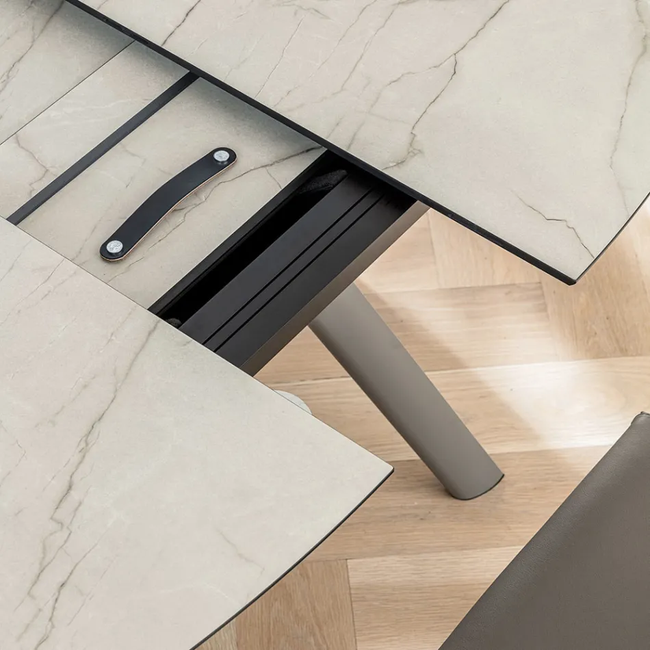 Uitschuifbare tontafel tot 170 cm in gelaagd HPL - Convivio Viadurini