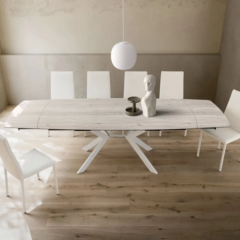 Uitschuifbare vattafel tot 240 of 280 cm in HPL en metaal - Heden Viadurini