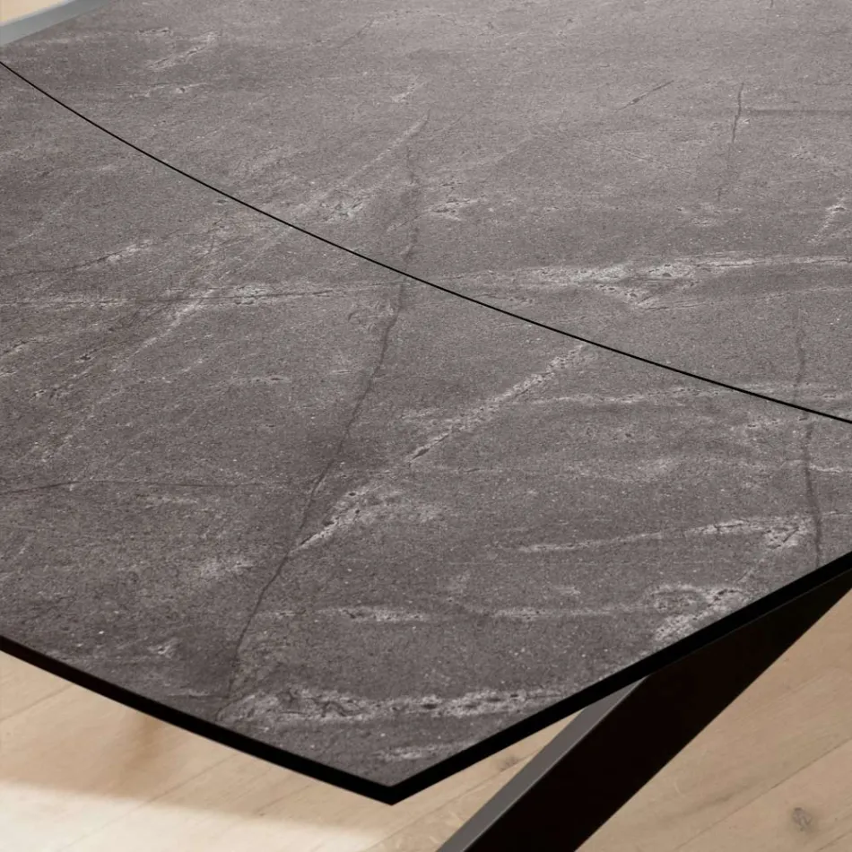 Uitschuifbare vattafel tot 240 of 280 cm in HPL en metaal - Heden Viadurini