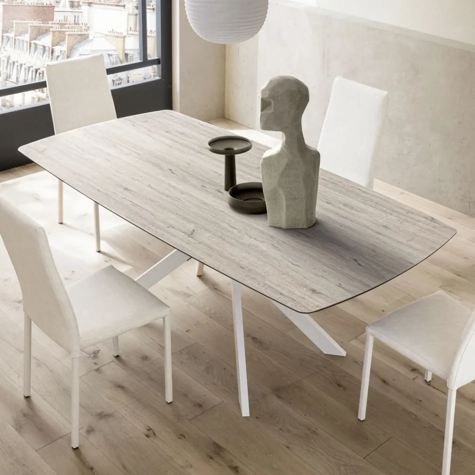 Uitschuifbare vattafel tot 240 of 280 cm in HPL en metaal - Heden Viadurini