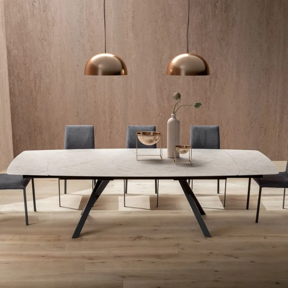 Uitschuifbare vattafel tot 240 of 280 cm in gelaagd HPL - Dialogo Viadurini