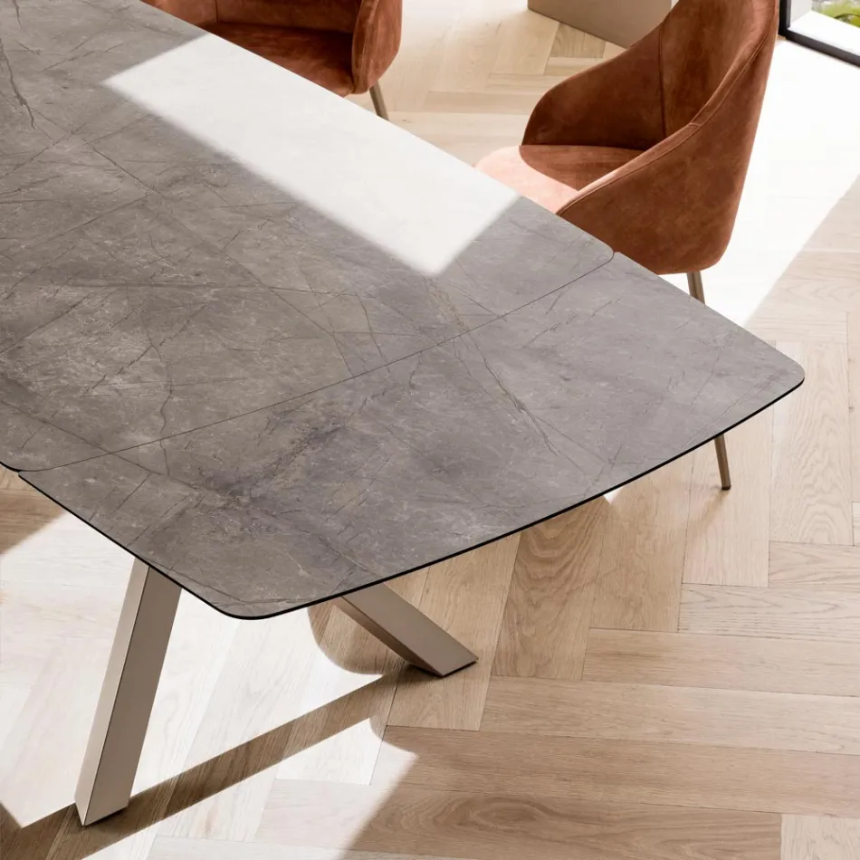 Uitschuifbare tontafel tot 240 of 280 cm in gelaagd HPL - Dialogo Viadurini