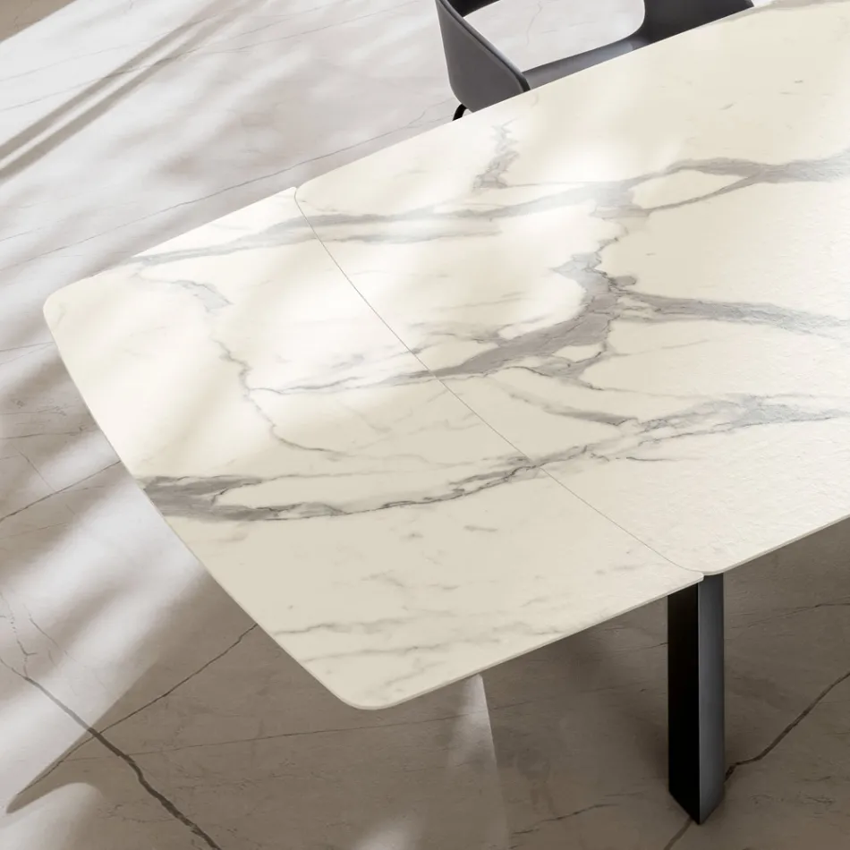 Uitschuifbare tontafel tot 240 of 280 cm in gelaagd HPL - Dialogo Viadurini