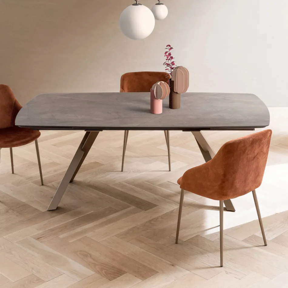 Uitschuifbare vattafel tot 240 of 280 cm in gelaagd HPL - Dialogo Viadurini