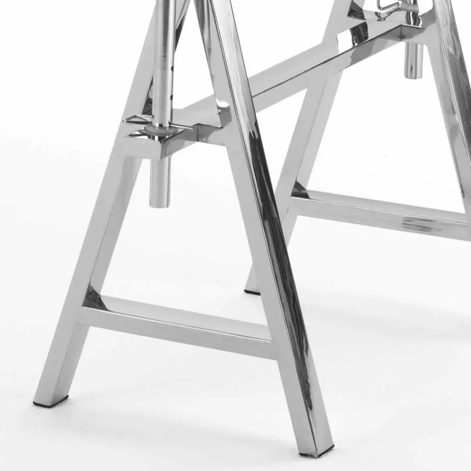 stalen / glazen hoogte verstelbare tafel (L190xH72 / 74 / 78xP90cm) Cristal Viadurini