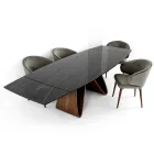 Uitschuifbare tafel tot 276 cm in Noir Desir keramiek Made in Italy - Equator Viadurini